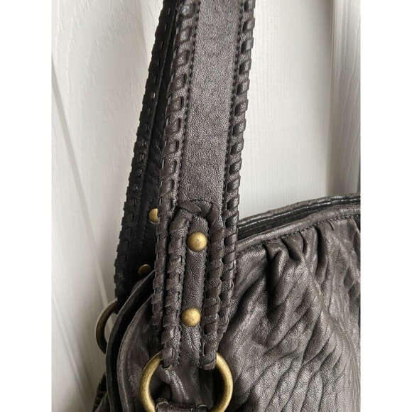 HOBO International Leather Handbag Black Shoulder Boho Tote Bag - Picture 7 of 15